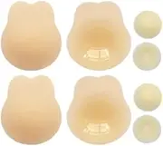 [XIANEWS] 2 Pairs Lift Ultra-Thin Adhesive Bra,Sticky Bra,Invisible Silicone Backless Strapless Bra with 2 Pair Nipple Covers