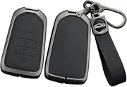 ontto Car Key Fob Cover Case fit for Isuzu New MU-X X Series DMAX D-Max X-Terrain 2020 up Smart Key holder Metal Leather Shell bag keyring keychain accessories