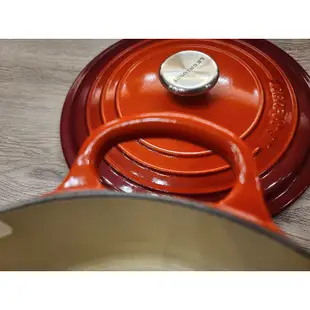 Le Creuset 26cm圓形鑄鐵鍋 櫻桃紅 燉鍋 滷鍋 湯鍋 產地法國