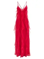 [Alberta Ferretti] Alberta Ferretti-Chiffon Dress Abiti Fucsia-Donna 38IT