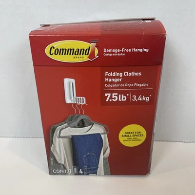 3M Folding Clothes Hanger with 4 Strips 17029-ES (1 pk)