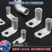 90 Right Angled Copper Cable Lug Auto Winch Solar Battery Starter Terminal Ring