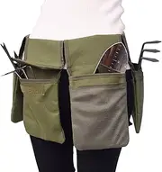 Garden Tool Belt Canvas Waist Tool Apron with Pockets Gardening Kit Tote Bag Home Organizer Gardening Tool Kit Holder Lawn Yard Storage Bag Carrier