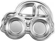 VINTORKY Toddler Dinnerware Set Snack Divided Plate Lunch Compartment Tray Stainless Steel