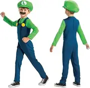 DISGUISE Official Nintendo Luigi Costume Kids includes Luigi Hat, Luigi Fancy Dress Up Outfit Children Halloween Birthday World Book Day Costumes for Boys