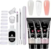 Poly Nail Gel Kit | Portable UV Lamp Gel Manicure - Home Nail Supplies, Poly Nails Full Set, Nail Extension Accessories for Professional Salon & Home
