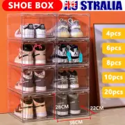 Premium Sneaker Display Shoe Box Storage Clear Acrylic Boxes Side Stackable 2-20