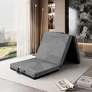 GEMBED Tri Folding Mattress Single Size - Memory Foam Tri-fold Mattress, Handle & Non-Slip Bottom, Portable Foldable Sofa Bed Floor Mattress Chair for Travel RV Camping Guest Yoga - 4 Inch, 75"x25"x4"