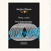 ANGLER DREAM 8 Pack Welded Tapered Leader Fly Fishing Leader with Loop 9ft 0/1/2/3/4/5/6/7X Nylon Fly Leader