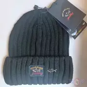 Paul & Shark Black Beanie Originals Premium Winter Hat Men Yachling wool
