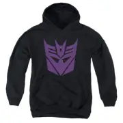 Transformers Kids Hoodie Purple Decepticon Logo Black Hoody
