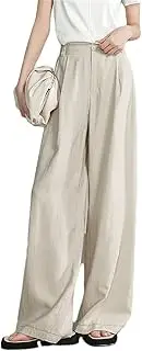 [Generic] Women Casual Pants Wide Leg Lightweight Linen Pants