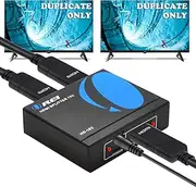 OREI HDMI Splitter 1 in 2 Out 4K - 1x2 HDMI Display/Mirror - Powered Splitter Full HD 1080P, 4K @ 30Hz (One Input to Two Outputs) - USB Cable Included - 1 Source to 2 Identical Displays