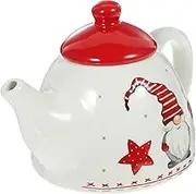 GAROZATION Teapot Christmas Decorations Home Office Teaware Tea Kettle Xmas Party Teapot Christmas Party Teaware Home Supplies Ceramic Tea Kettle Porcelain