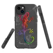 For iPhone 14 Case Tough Protective Cover, Colorful Lizard