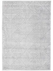 Seda Silver Diamond Lattice Textured Rug