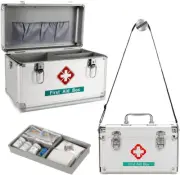 Premium 14 Inches Empty First Aid Box with an Internal 3 Grid Tray and Shoulder