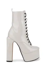 [Lemon Drop by Privileged] Bone Hedy Lace Up Boots