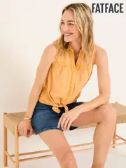 FatFace Orange Sam Front Tie Shirt (AK9320) | $97