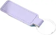 5Pcs Solid Color Bright PU Leather Keychain Double-sided Car Thread Small Gift Metal Pendant PU Keys Chain Key Holder Unisex/424