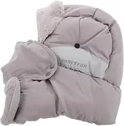 [WATIIFUFU] Windproof Hat Earflaps Faux Fur Russian Hat Warm Ski Cap for Sports Outdoor Adventure Accessory Light Grey
