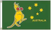 3x5 ft Boxing Kangaroo Flag with Brass Grommets Australian National Symbol 90x150 cm, Durable 100D Woven Polyester, UV Resistant, Ideal for Indoor & Light Outdoor Use