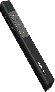 KNORVAY N26 Laser Pointer, RF 2.4GHz Wireless Presenter Pointer PowerPoint Clicker for Presentation with Protective Pouch (Black)