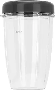 Blender Cups Compatible for Nutri Bullet 900W Blender, PC and ABS Blender Cup Replacement with Sealing, Blender Part Kit Include Cup and Lid(Medium Cup 24Oz)