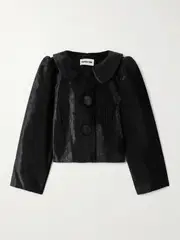[SHUSHU/TONG] SHUSHU/TONG - Cropped Corduroy Jacket - Black - UK 14 UK 14 Black