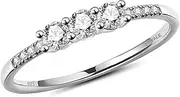 [LAVALE] Round Cut Moissanite Wedding Band for Women, Brilliant D Color VVS1 Clarity Classic Lab Created Diamond Solitaire Ring 18K White Yellow Rose Gold Vermeil 4 Claw Knife Edge Moissanite Rings