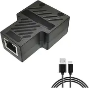 domoi Ethernet Splitter Internet Network Cable Extender 100Mbps RJ45 Connector 1 to 2 Ethernet Adapter