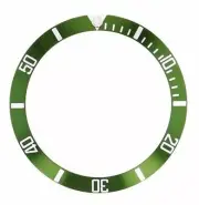 BEZEL INSERT FOR 44MM ALPHA SUBMARINER DIVER AUTOMATIC GREEN WATCH