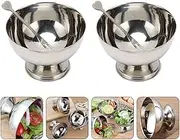 XXWZJH Stainless Steel Ice Cream Bowl, Stainless Steel Ice Cream Cups Reusable Dessert Cups Dessert Dish for Serving Ice Cream Salad Fruit Pudding ，DIY Ice Cream Banana Pudding，2PCS