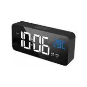 TODO Digital Alarm Clock Large Display USB Rechargeable - Black