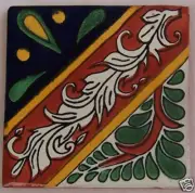C172) 9 PCS Talavera Tiles 4x4 Ceramic Mexican Folk Art