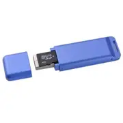 K1 Digital MP3 Voice Recorder USB TF Card Reader - White + Blue