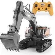 HuiNa Upgraded 22-Channel RC Excavator, 1:14 Scale Construction Toy, Realistic Sound & Light, 8+ Years, Unisex