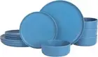 Gibson Home Canyon Crest Stackable Matte Melamine Set - Blue, Service for Four