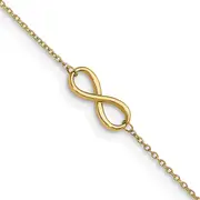 14K Yellow Gold Polished Infinity With 1In Ext. Anklet