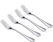 MAKAWER Flatware Dinner Forks Stainless Steel Cake Fork Top Food Grade Fruit Dessert Fork Table Forks Mirror Finish & Dishwasher Safe Set of 6, 7.2Inch