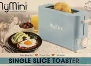 Nostalgia My Mini Single Slice Toaster = Retro Look Aqua/Teal Color NIB
