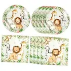 40PCS Themed Disposable Tableware Set - Birthday and Baby Shower Jungle Safari