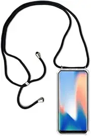 [JProtect] Mobile Phone Chain for Samsung Galaxy S21 FE – Elegant Mobile Phone Case Samsung Galaxy S21 FE Case with Strap for Hanging in Black/Samsung S21 FE Mobile Phone Chain with Strap Cord Chain