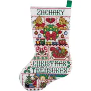 Design Works Counted Cross Stitch Stocking Kit 17" Long-Christmas Treasure (14 C