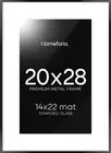20 x 28 Picture Frame Black, High End Metal 20x28 Poster Frames with Mat 14x2...