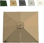 9.8'x9.8' 10'x13' 8'x8' Square Patio Umbrella Canopy, Cantilever Umbrella Top Cover, Offset Hanging Umbrella Replacement Fabric(Khaki,4x3m/13x9.8ft)