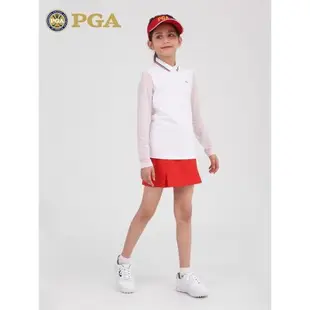 美國PGA兒童高爾夫防曬衣女童裝冰絲長袖衣服青少年夏季上衣服裝