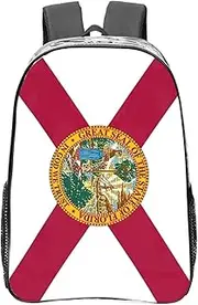 HJLUUFT Florida State Flag print Clear Backpack for Stadium Events, Small Clear Backpack for Concert Festival Sports