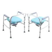 Bedside Toilet Commode Chair Heavy Steel Frame PVC Construction Anti Slip Feet