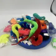 32 Chenille Worm Pets Creatures Multicolor Googly Eyes Toys Names Rainbow